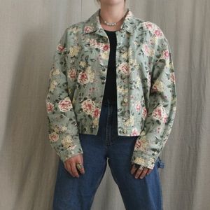 Vintage Talbots Floral Linen Jacket